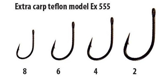 Teflon Coated Haken Ex 555 Size 8 (10 stuks)