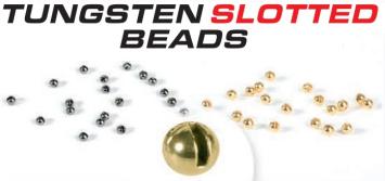 Tungsten Beads Gold Slotted